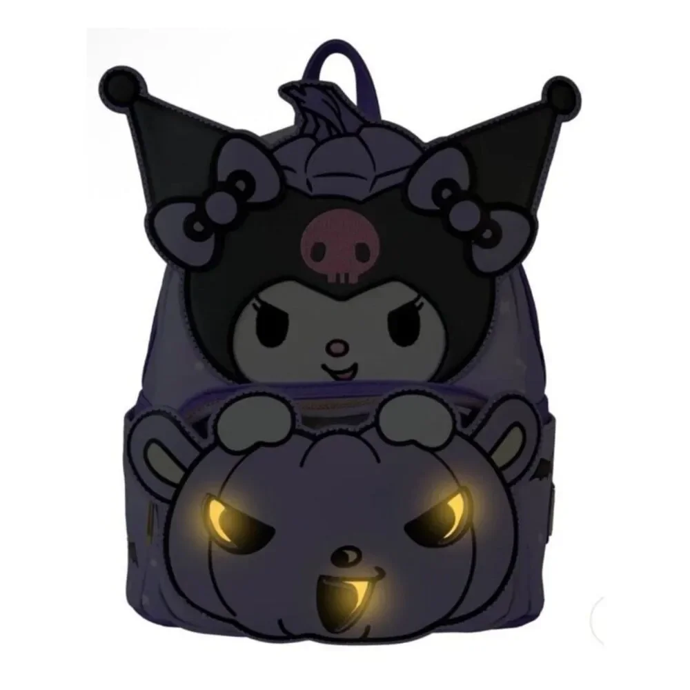 Sanrio Kuromi Pumpkin Light Up Glow Mini Backpack Purple Cosplay Skull NWT